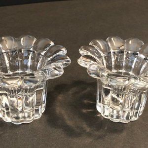 Borgonovo Queen Flower Shaped Candle Holders Set of two made in Italy